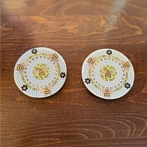 NWOB Anthropologie Bistro Tile Bee Coasters